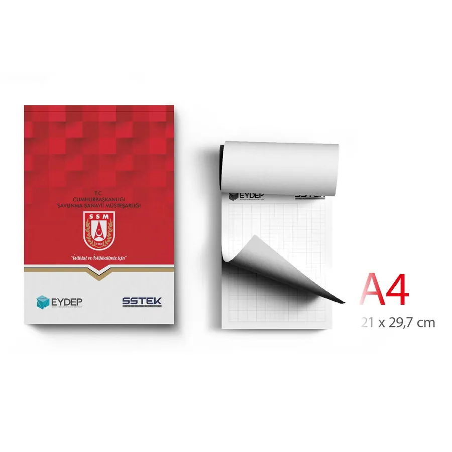 Ala-52 Kapak Geçmeli A4 Bloknot
