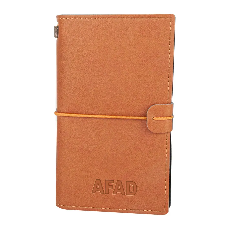 Kuğulu Kahverengi Tarihsiz Defter (11,5x20 cm)