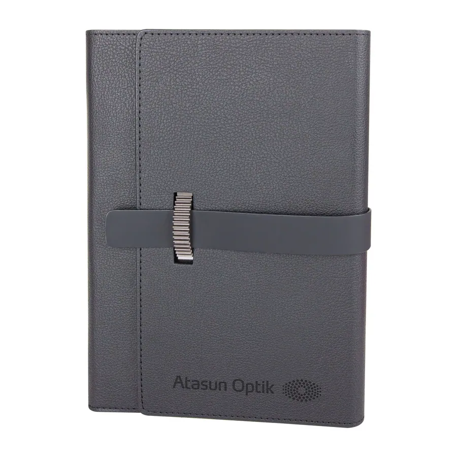 Demirtepe Siyah Tarihsiz Organizer Defter (17x22cm)