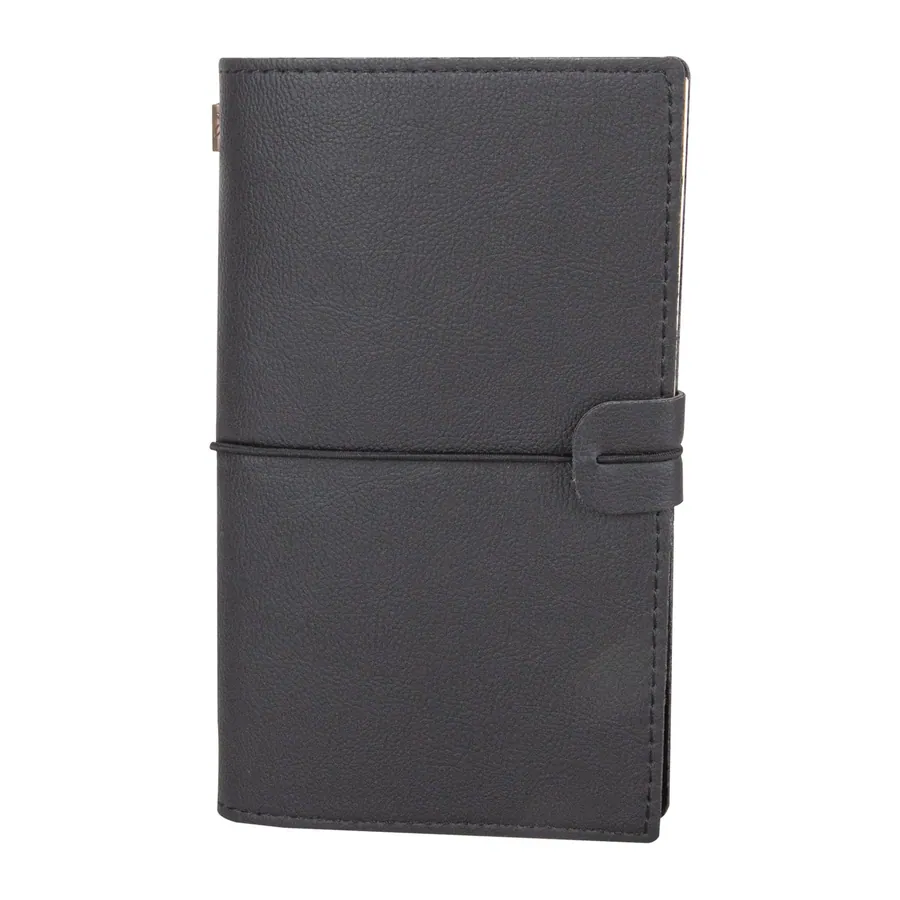 Kuğulu Siyah Tarihsiz Defter (11,5x20 cm)