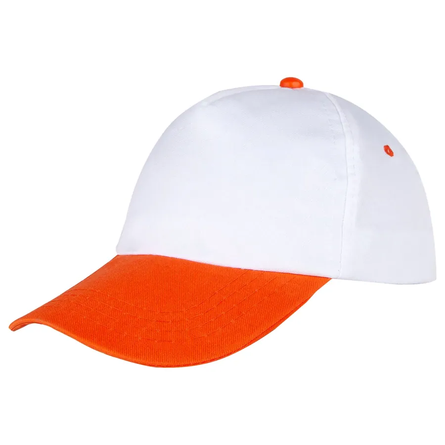 Papatya Beyaz-Turuncu Polyester Şapka