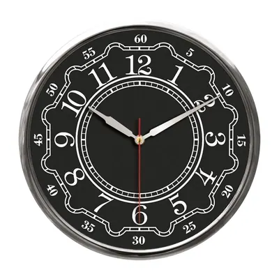 Thor707 Siyah-Gümüş Metal Çerçeve Duvar Saati (320mm)