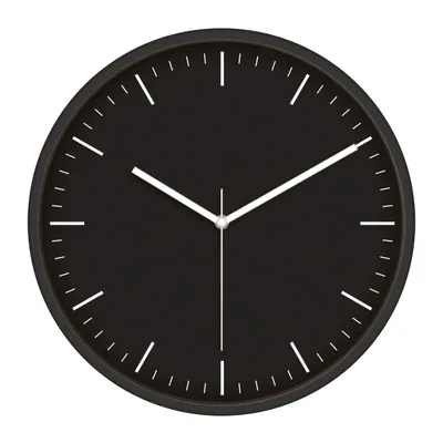 Mimas186 Siyah Plastik Kasa Duvar Saati (380 mm)