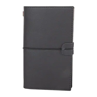 Kuğulu Siyah Tarihsiz Defter (11,5x20 cm)