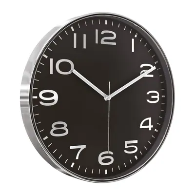Hades406 Siyah-Gümüş Metalize Çerçeve Duvar Saati(380 mm)