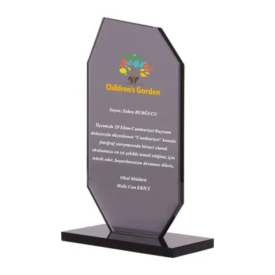 Oskay Siyah Kristal Plaket