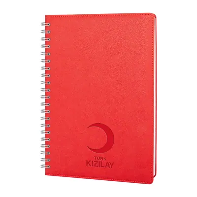 Plevne Kırmızı Kareli Tarihsiz Spiralli Defter (20x28 cm)