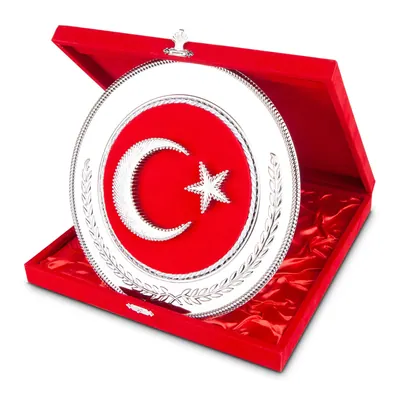 Hilal Yuvarlak Bayrak Plaket