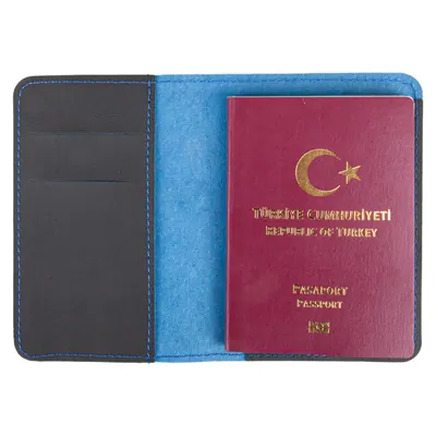 Pasaportluk Lacivert Deri