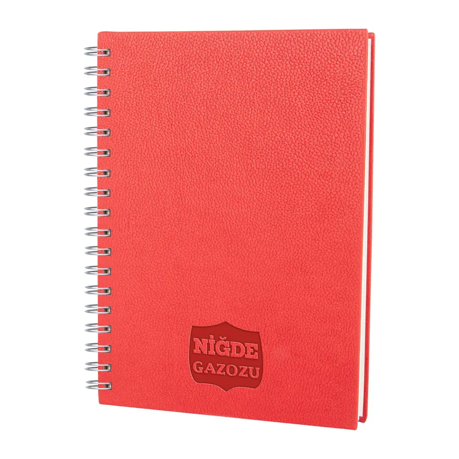 Altındağ Kırmızı Kareli Spiralli Tarihsiz Defter (17x24 cm)